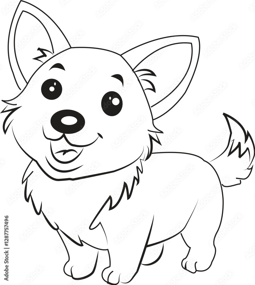 Fototapeta premium cute dog line art