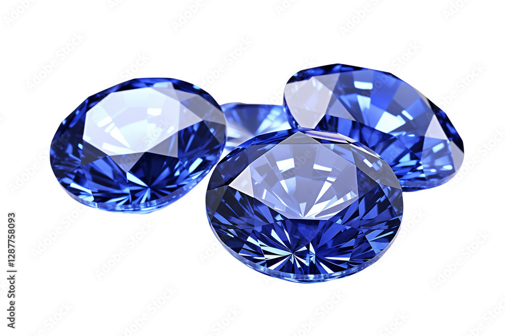 3D blue sapphire gems isolated on transparent background 3D blue sapphire gems isolated on transparent background