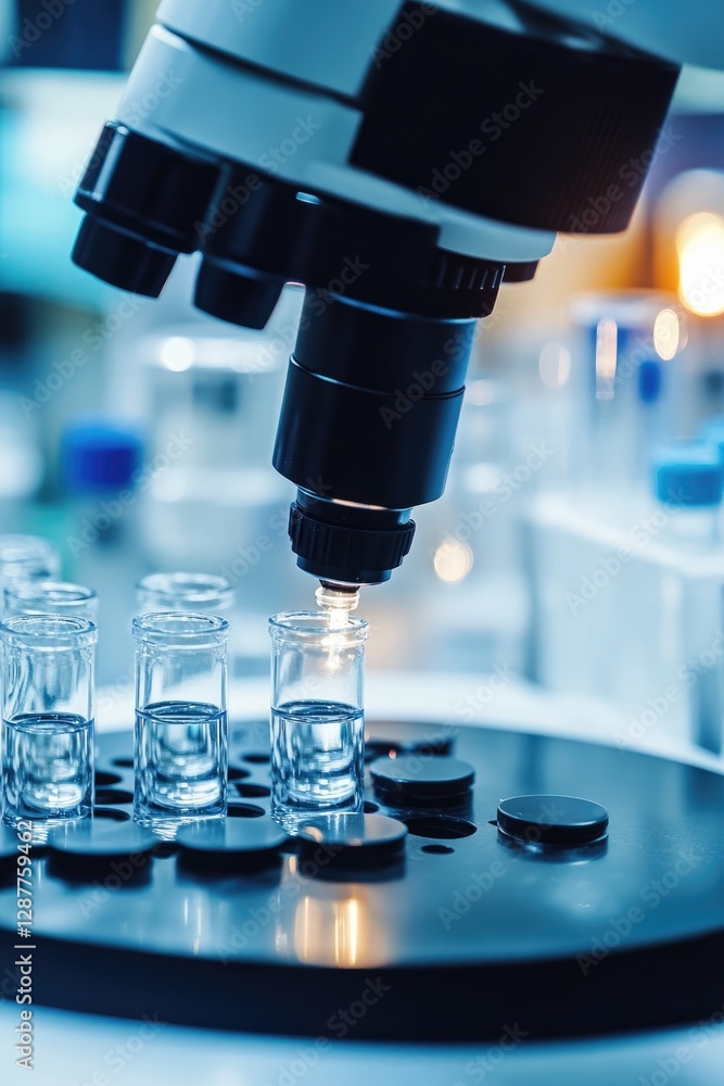 Close-up of the core. The photo captures an advanced medical device production line in action, with multiple robotic arms making precise Close-up of the core. The photo captures an advanced medical device production line in action, with multiple robotic arms making precise