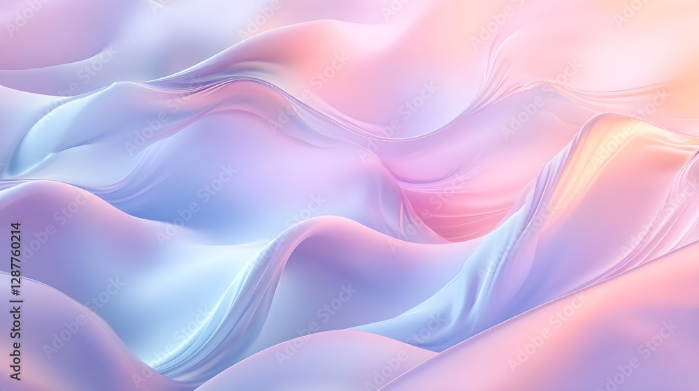 Obraz premium Abstract Textured Beautiful Pastel Waves in Soft Pink and Blue Tones
