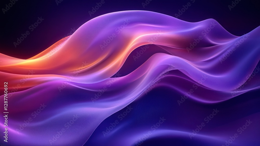 Abstract flowing fabric, vibrant colors, dark background Abstract flowing fabric, vibrant colors, dark background