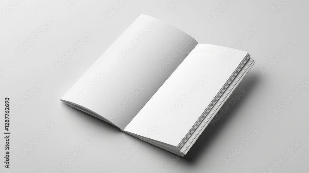 Open Blank White Notebook on White Background Open Blank White Notebook on White Background