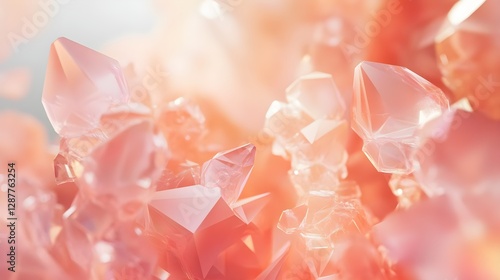 Intricate Pink Quartz Crystals Shimmering Under Soft Natural Light