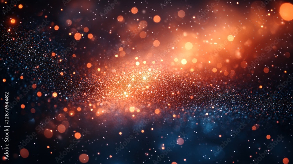 Fototapeta premium Abstract glowing particles space background