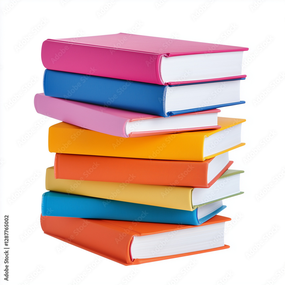 Stack of books isolated on white background, world book day, educational concept, study material. Stack of books isolated on white background, world book day, educational concept, study material.