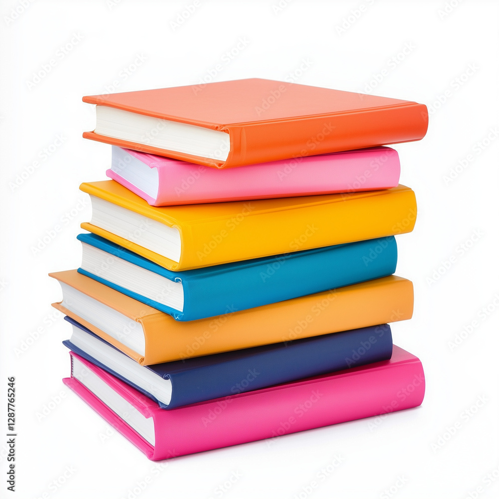 Stack of books isolated on white background, world book day, educational concept, study material. Stack of books isolated on white background, world book day, educational concept, study material.