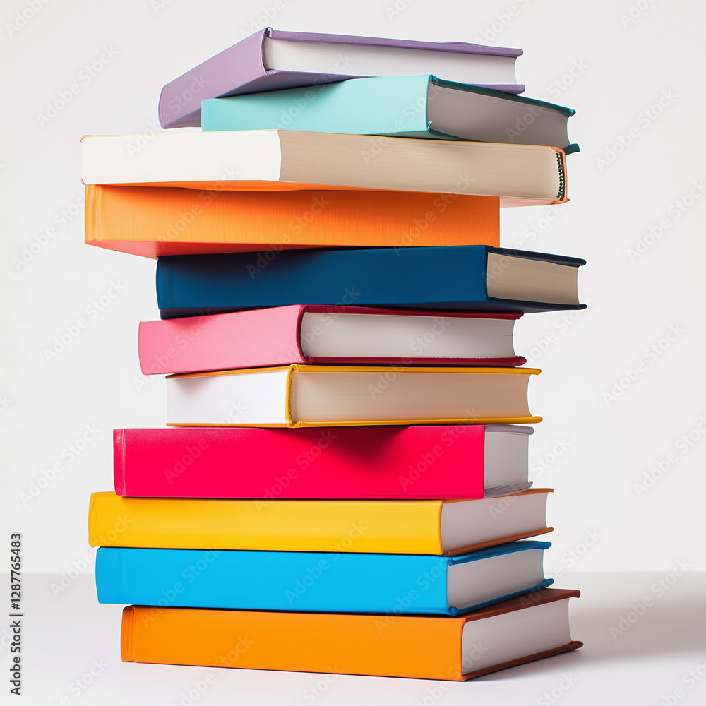 Stack of books isolated on white background, world book day, educational concept, study material. Stack of books isolated on white background, world book day, educational concept, study material.