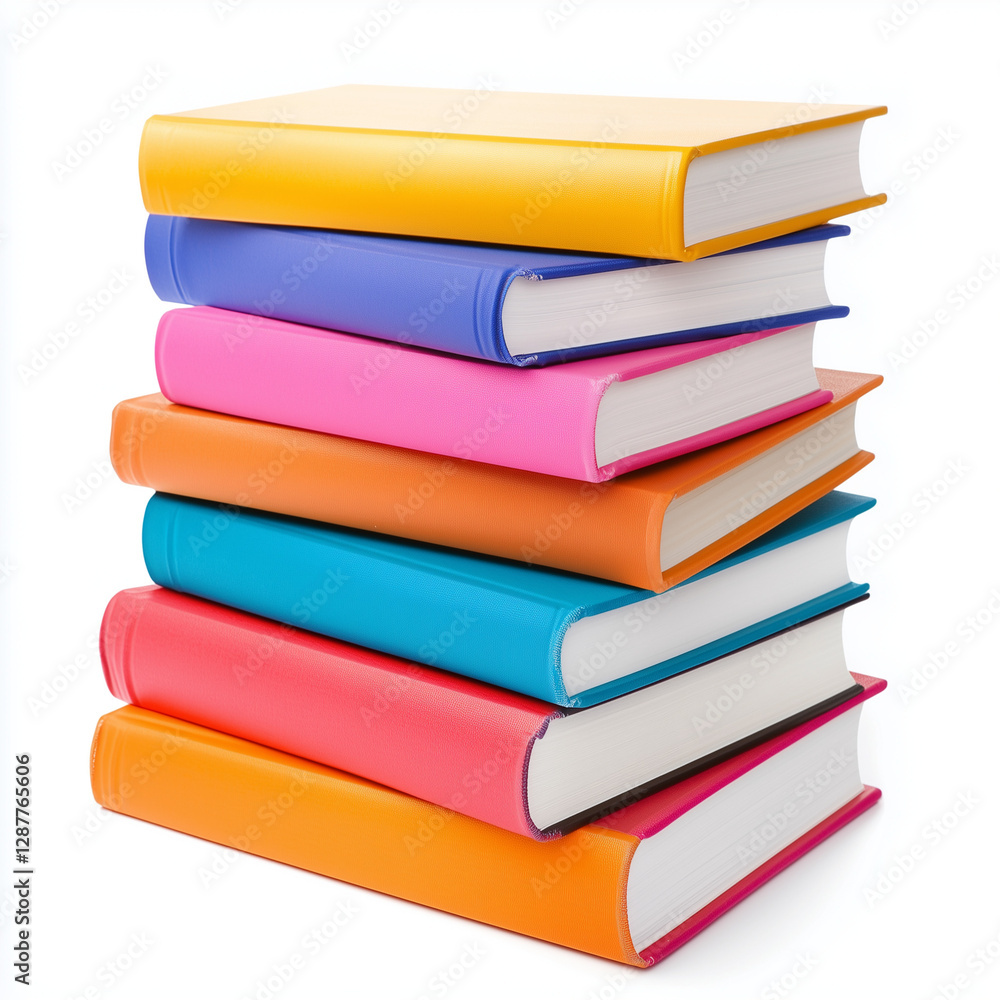Stack of books isolated on white background, world book day, educational concept, study material. Stack of books isolated on white background, world book day, educational concept, study material.