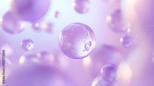 Wallpaper Mural Illuminated Purple Bubbles Floating Gracefully in a Soft Atmosphere Torontodigital.ca