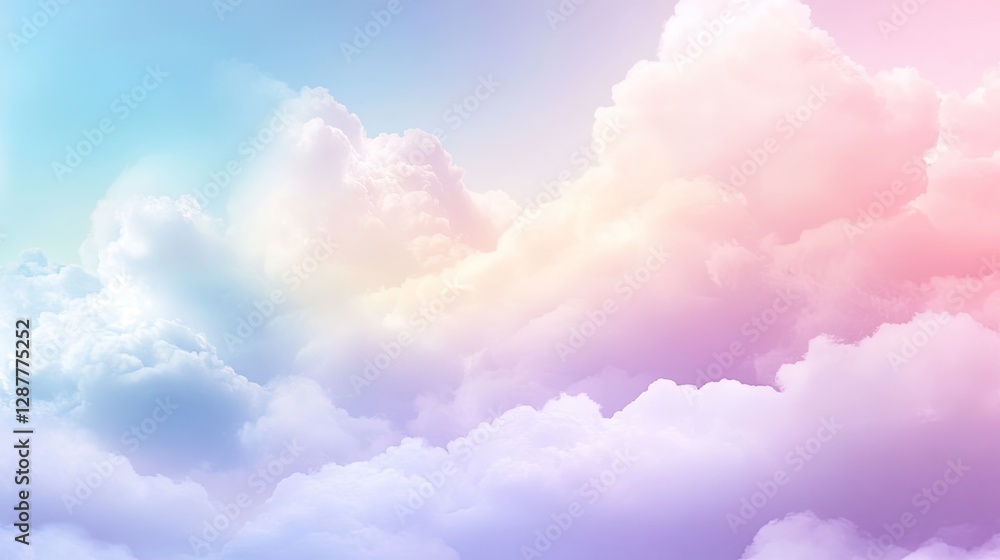 Soft Pastel Clouds in Sky at Sunrise for Dreamy Backgrounds Soft Pastel Clouds in Sky at Sunrise for Dreamy Backgrounds