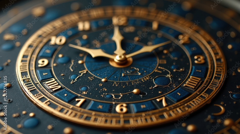 Celestial Clock with Constellations Replacing Numbers Celestial Clock with Constellations Replacing Numbers
