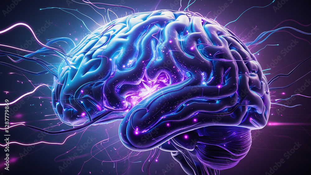 Electrified neural pathways radiating futuristic cyber energy Electrified neural pathways radiating futuristic cyber energy