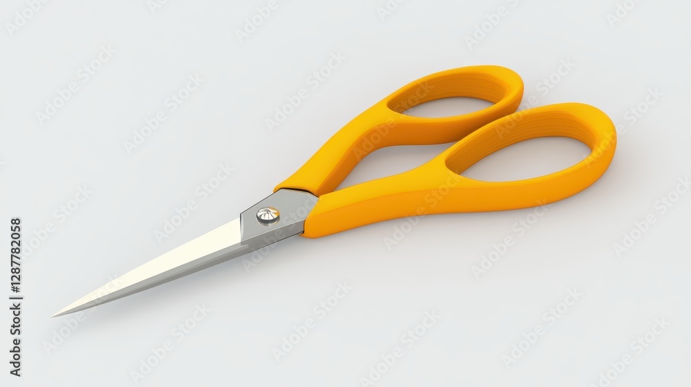 A sharp pair of kitchen scissors with ergonomic handles, isolated on a clean white background. A sharp pair of kitchen scissors with ergonomic handles, isolated on a clean white background.