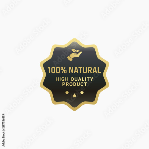 100% Natural products label stamp vector isolated. Organic ingredients green label stamp. 100% natural ingredients, organic bio pharmacy and natural skincare cosmetic product.