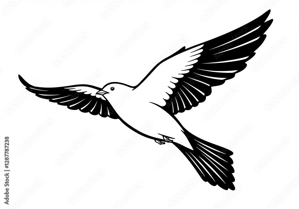 Fototapeta premium Elegant Bird Soaring Gracefully in Flight. AI Generated