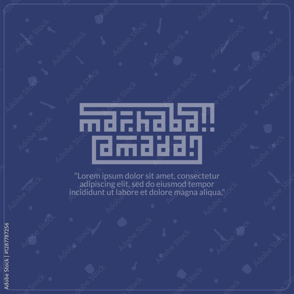 Fototapeta premium Flat design ramadan greetings with kufic writing style 2025