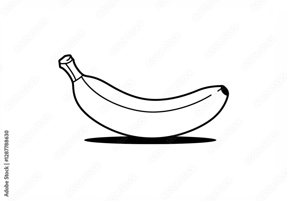 Single Banana Line Drawing Simple Clean Design. AI Generated Single Banana Line Drawing Simple Clean Design. AI Generated