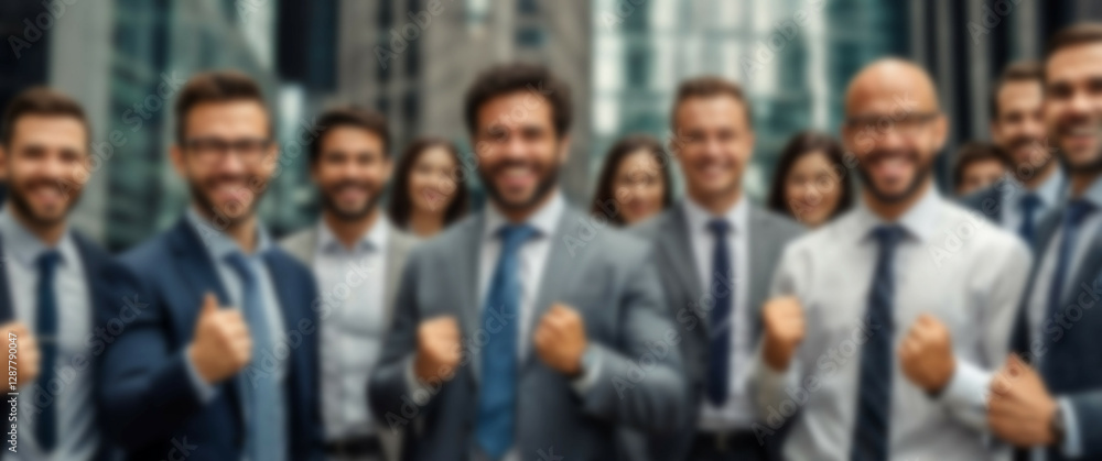 Blurred background illustrating a strong sense of camaraderie as businessmen applaud their victory Blurred background illustrating a strong sense of camaraderie as businessmen applaud their victory