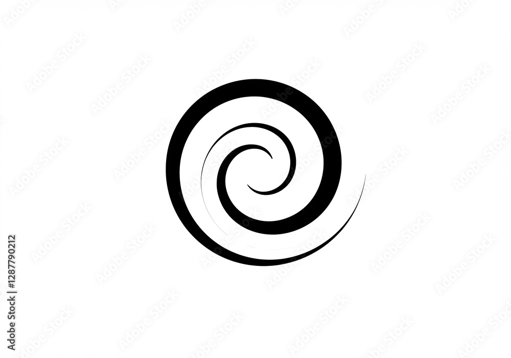 Elegant swirling black spiral design art. AI Generated Elegant swirling black spiral design art. AI Generated