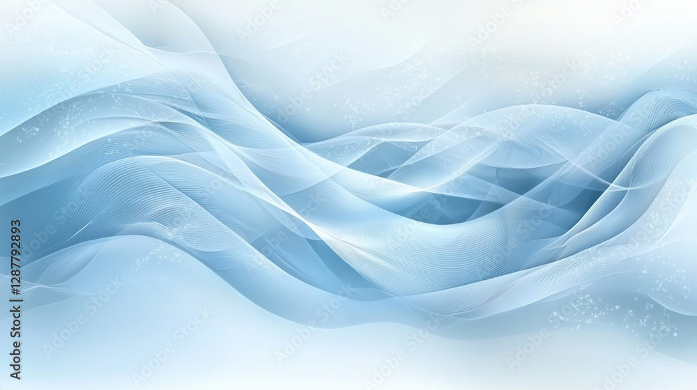 Fototapeta premium Abstract Blue Waves and Light Particles Background for Design Projects and Presentations