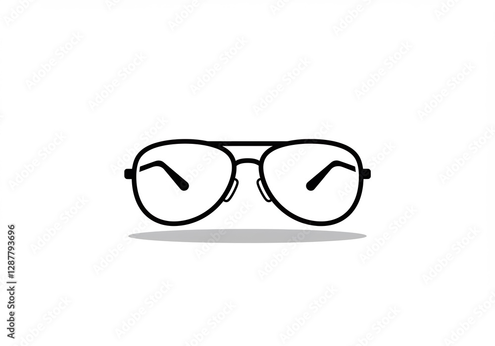 Stylish Aviator Sunglasses Minimalist Design. AI Generated Stylish Aviator Sunglasses Minimalist Design. AI Generated