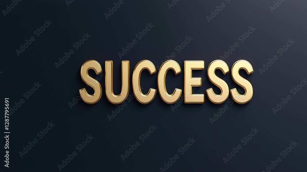 Bold Golden SUCCESS Text on Dark Background for Inspirational Themes Bold Golden SUCCESS Text on Dark Background for Inspirational Themes