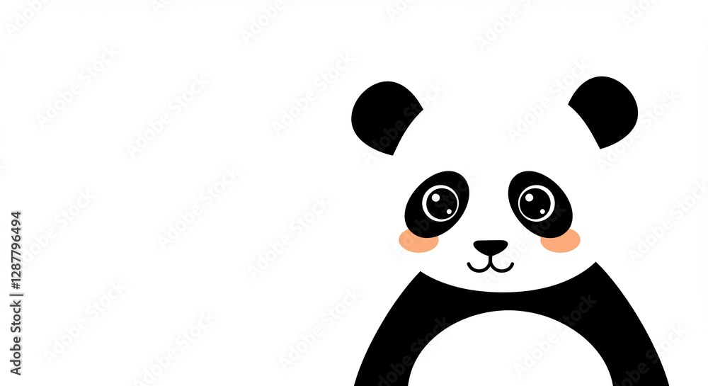 Adorable Panda Softly Smiles White Background. AI Generated Adorable Panda Softly Smiles White Background. AI Generated