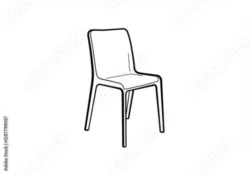 Elegant Modern Chair Design Simple Line Drawing. AI Generated