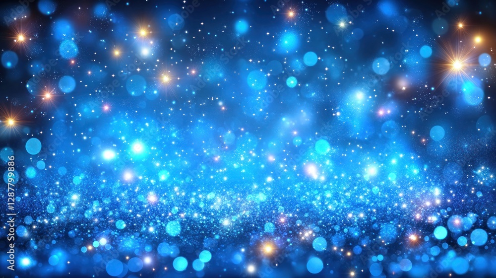 Fototapeta premium Blue glittering lights background