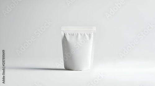 White Stand Up Pouch Packaging Mockup on White Background