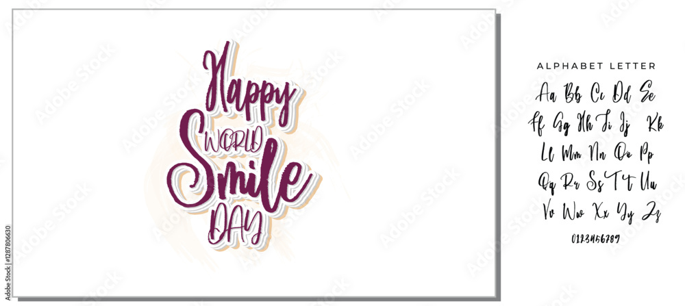Naklejka premium Happy world smile day banner vector illustration greeting design on white background with typography lettering
