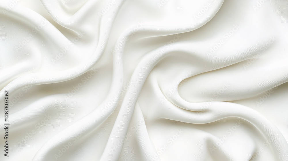 Fototapeta premium A flowing white silk fabric creates elegant texture and movement