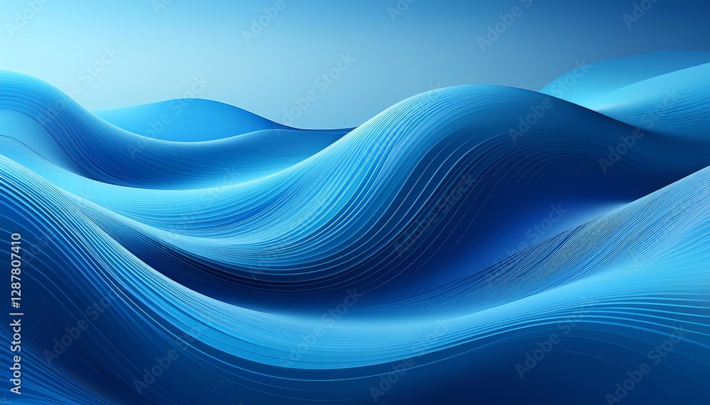 Fototapeta premium A serene abstract representation of flowing blue waves, evoking a calming and tranquil atmosphere.