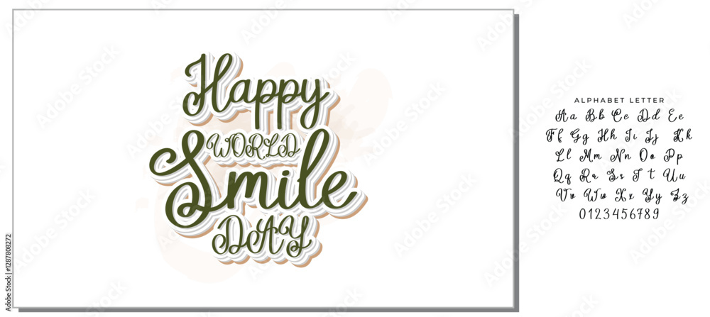 Fototapeta premium Happy world smile day banner vector illustration greeting design on white background with typography lettering