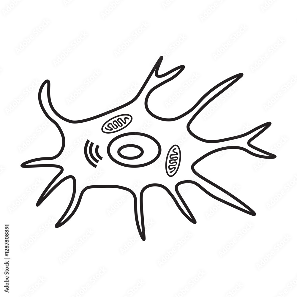 Osteocyte line icon Osteocyte line icon