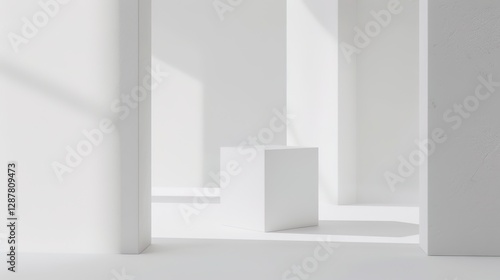 Wallpaper Mural Elevate Your Display with the Minimalist White Cube Display Stand: A Blend of Style and Function. This sleek and simple display stand, featuring the classic white cube design, is not just a piece of f Torontodigital.ca