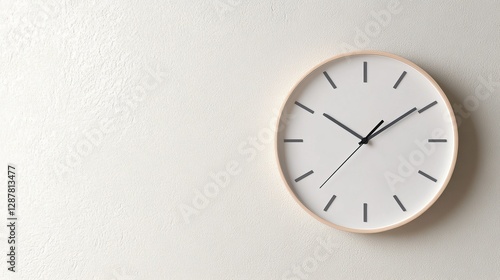 Wallpaper Mural Wall clock, simple design, neutral background, indoor shot Torontodigital.ca