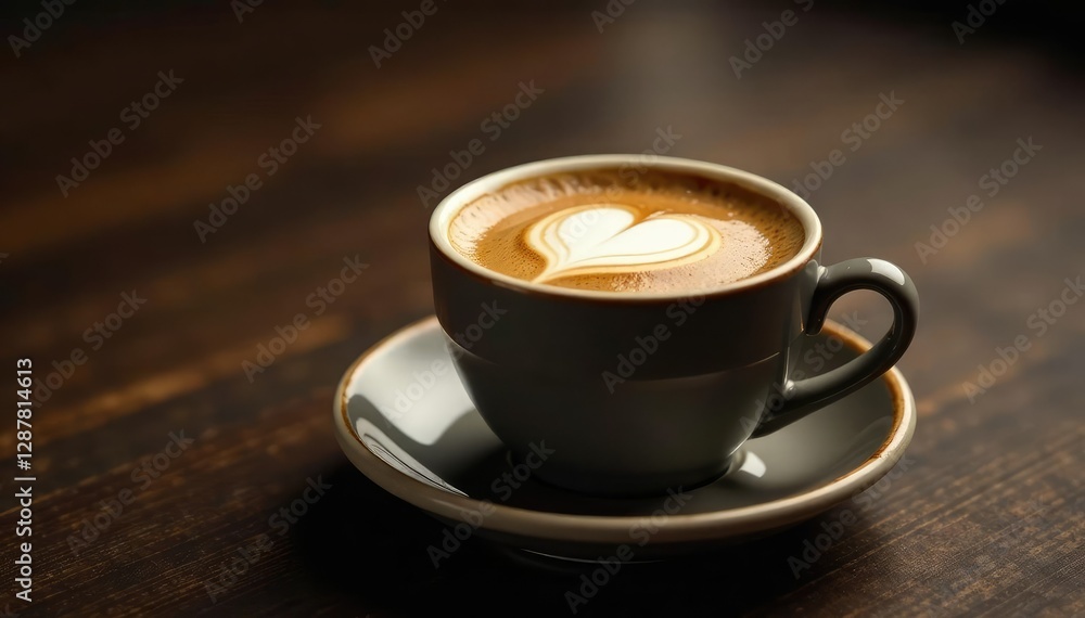 Fototapeta premium Rich dark liquid in a small cup with creamy foam on top, Turkish coffee, condensation