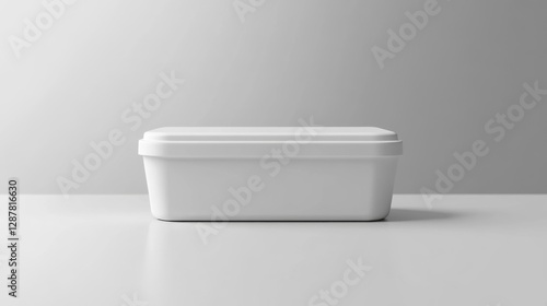 White Rectangular Plastic Food Container on White Surface