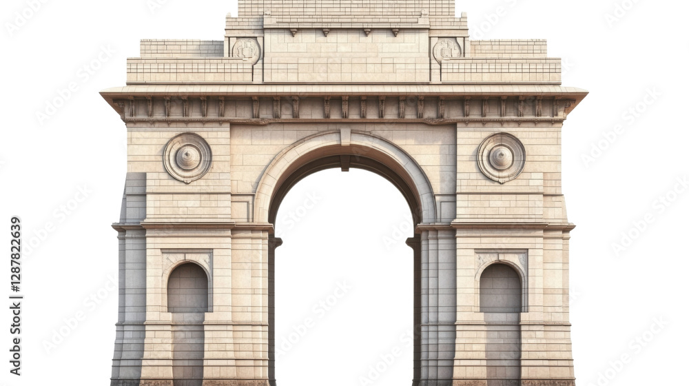 Obraz premium gate of india isolated on white background