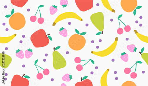 Cute mix fruits pattern background vector design