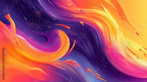 Vibrant abstract swirl art digital artwork modern design colorful creative concept