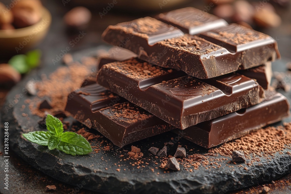 a premium chocolate bar broken into pieces a premium chocolate bar broken into pieces