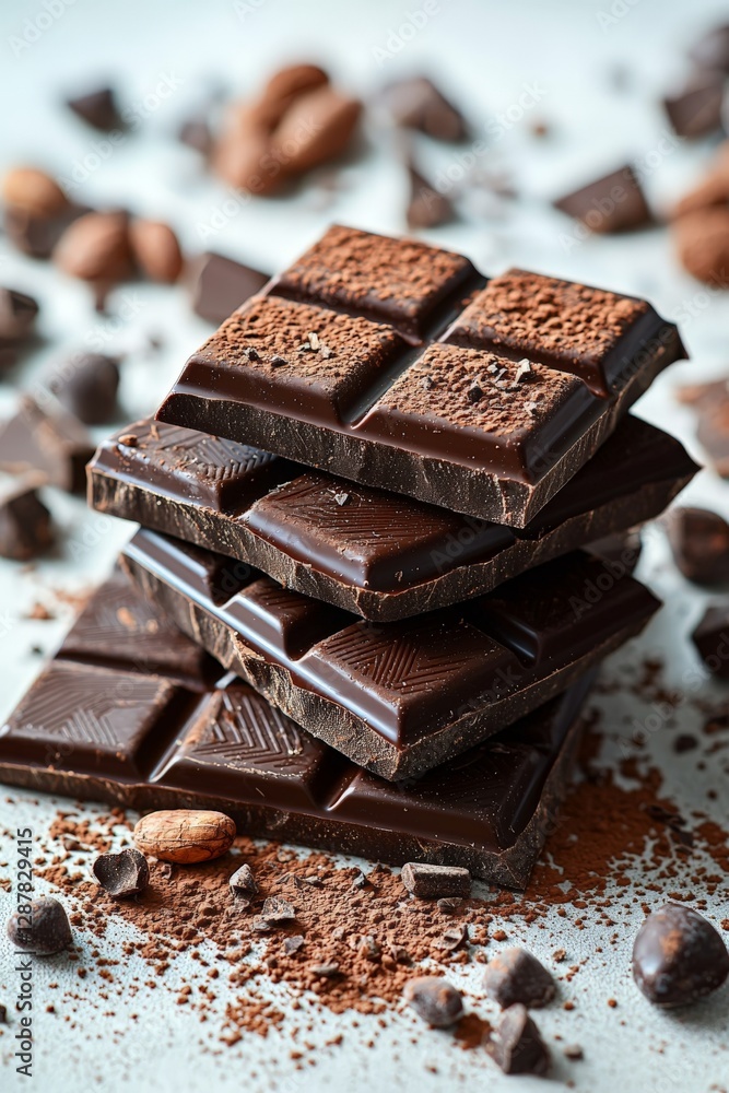 a premium chocolate bar broken into pieces a premium chocolate bar broken into pieces