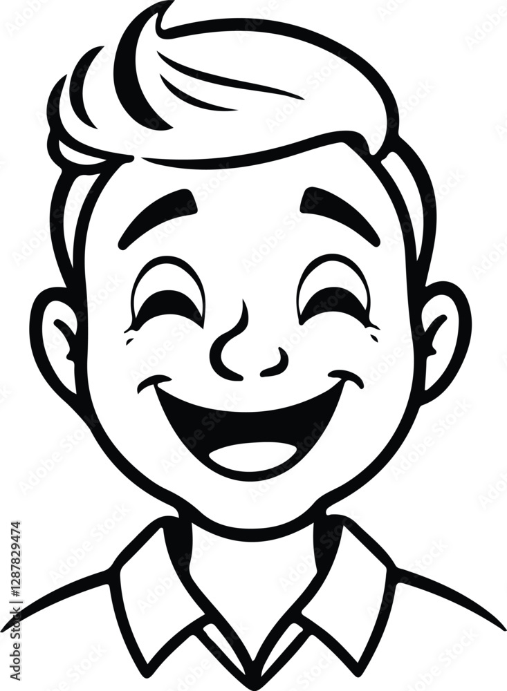 Minimalist Line Art of a Happy Client Pose Minimalist Line Art of a Happy Client Pose