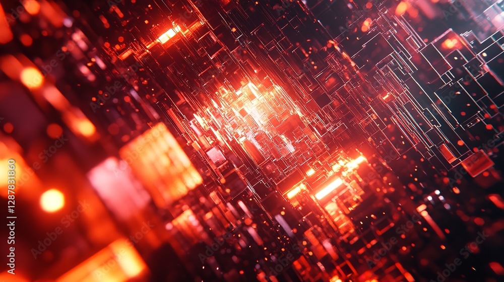 Obraz premium Abstract Digital Technology Background with Low Poly Mesh