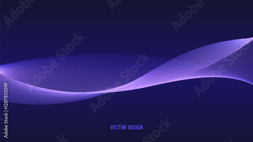 Obraz na płótnie Geometric curved lines in gradient forming dynamic futuristic abstract flow patterns w salonie