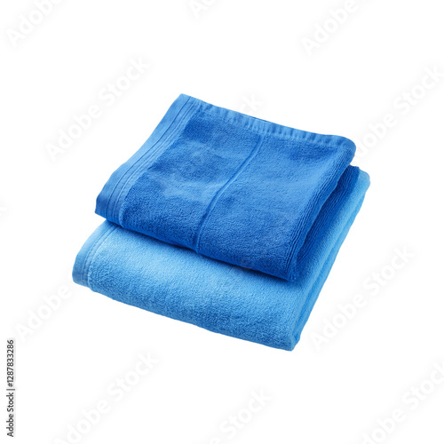 skyblue folded Towel on transparent background photo