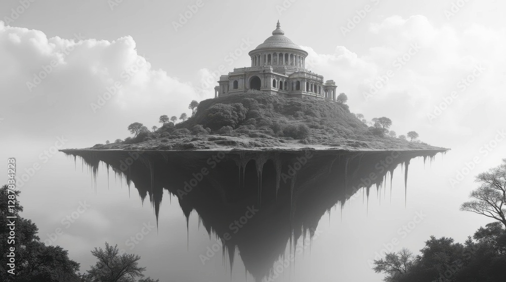 Obraz premium Ancient Floating Island Temple