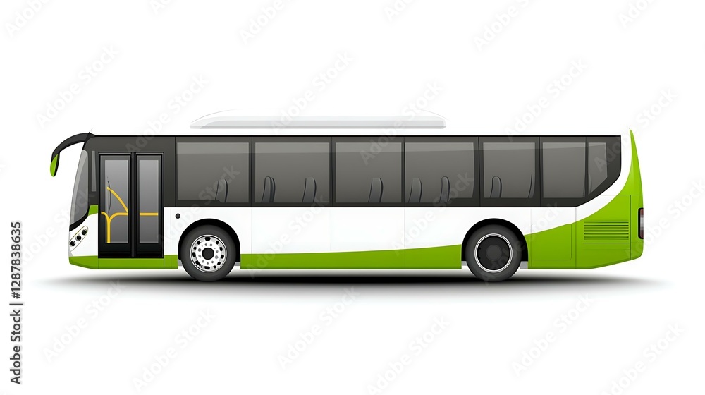 Small vector bus icon with bright green accents, for web interfaces Small vector bus icon with bright green accents, for web interfaces
